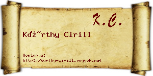 Kürthy Cirill névjegykártya